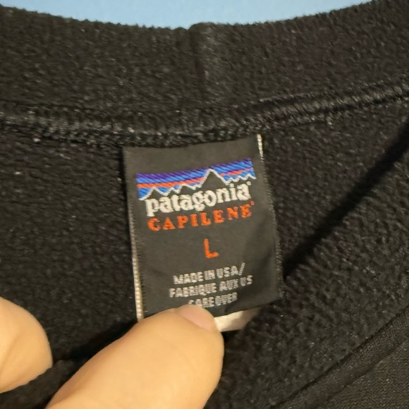 Patagonia‎ Capilene Black Long-Sleeved Size L Fleece Lined Crew - Picture 2 of 6